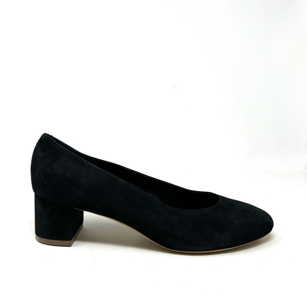 Mansur Gavriel suede black pumps size 40.5 heeled almond toe